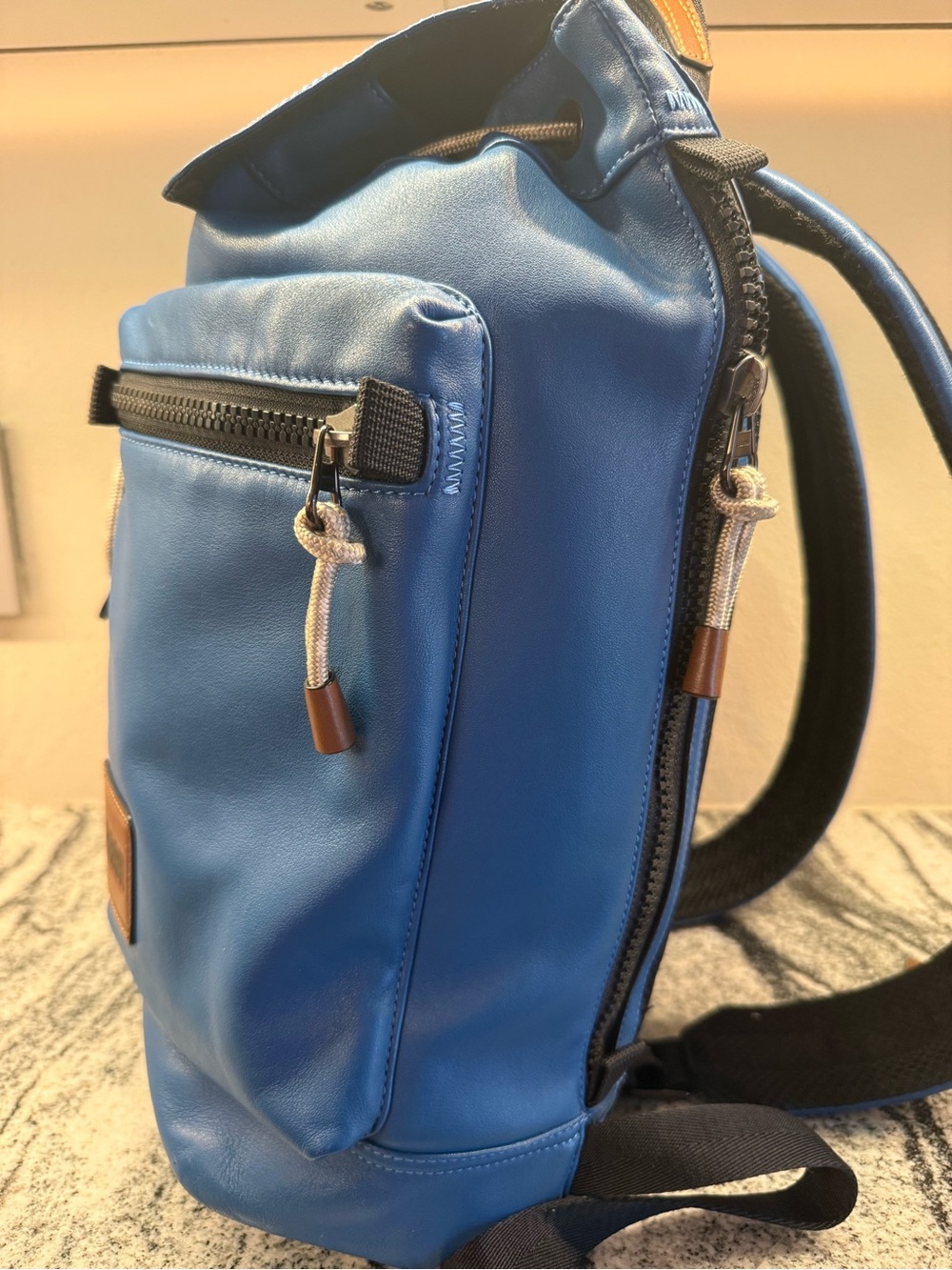 Coach Pacer Utility Backpack in Pacific Blue, Style 93849. - Picture 3 of 7